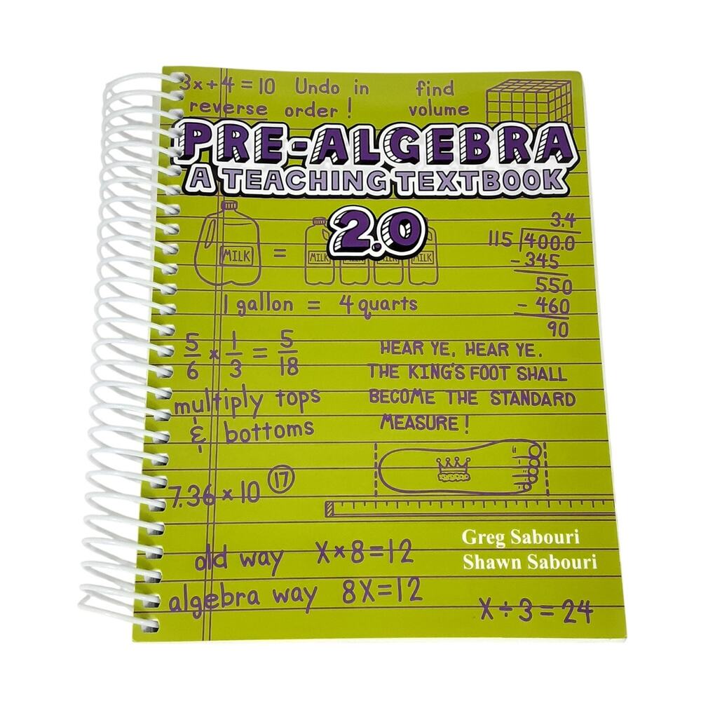 Teaching Textbooks Pre Algebra 2.0 Spiral Bound Test Book Answer Key Homeschool